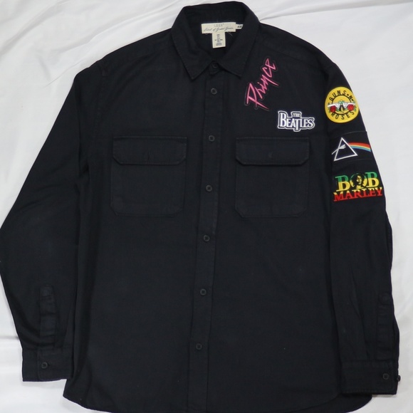 H&M Other - Prince Beatles Pink Floyd Black Button Down Shirt
